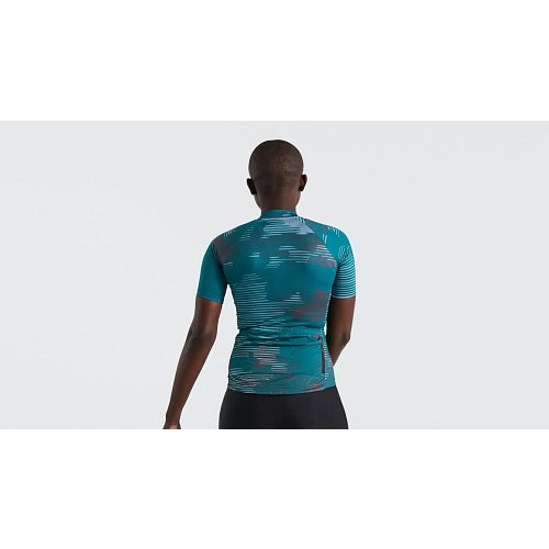 Cyklistický dres dámský SL BLUR JERSEY SS WMN Tropical Teal extremsport.cz