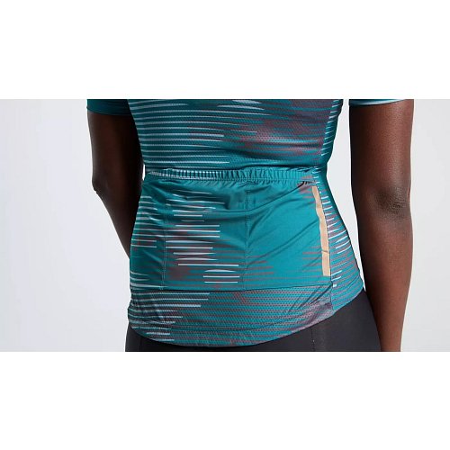Cyklistický dres dámský SL BLUR JERSEY SS WMN Tropical Teal extremsport.cz