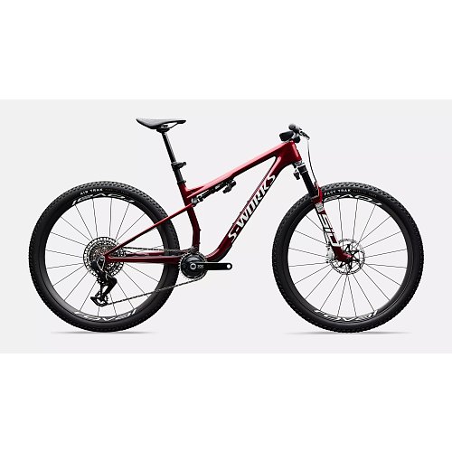 Horské kolo Specialized S-Works Epic 9 Gloss Red Tint Over Red Reflex Pearl Edge Fade / Metallic White Silver extremsport.cz