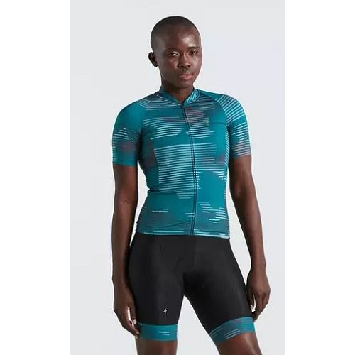 Cyklistický dres dámský SL BLUR JERSEY SS WMN Tropical Teal extremsport.cz