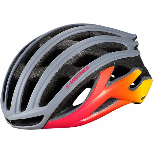 Přilba Specialized S-WORKS PREVAIL II WITH ANGI Cool Grey/Acid Pink/Golden Yellow extremsport.cz